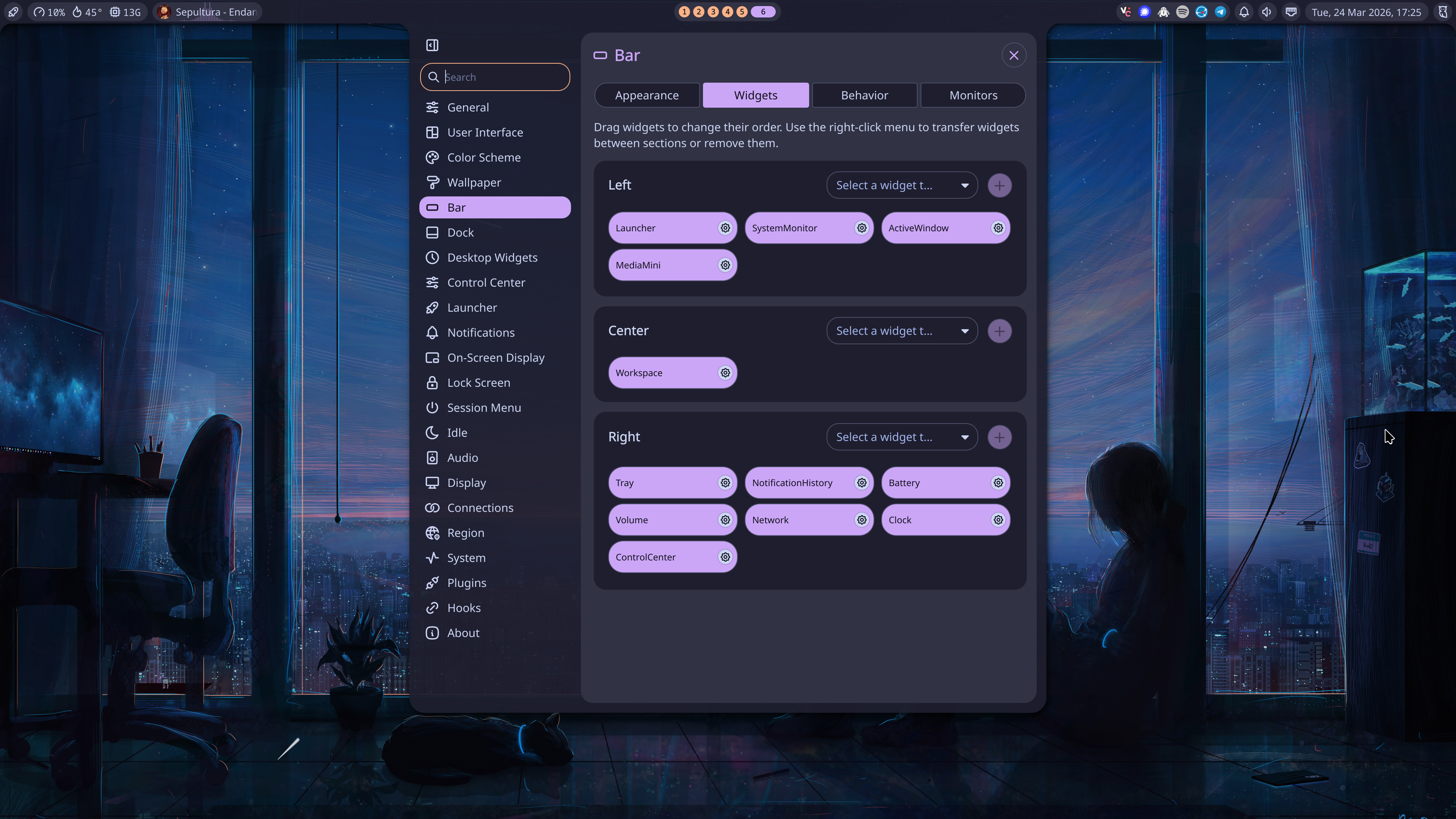 Noctalia Settings - Bar